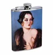 1931 Follies Girl 01R Flask 8oz Stainless Steel Hip Drinking Whiskey