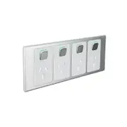Clipsal Iconic STYL Quad Switched Internal Power point Cover Plate Silver - S3015/4C-SV