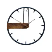 Modern Minimalist Wall Clock Living room Decor Large Wood Metal Decor Silent