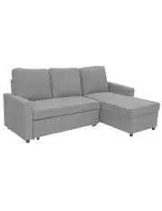 NNEDPE 3-Seater Corner Sofa Bed Lounge Storage Chaise Couch L.Grey