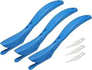 uxcell 3Pack Wrapping Paper Cutter, Safety Sliding Gift Wrap Cutter Tool for Wrapping Paper Vinyl Window Christmas Presents Craft Making, Blue