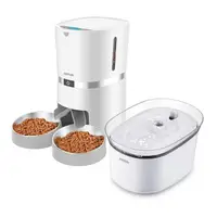 在飛比找momo購物網優惠-【Petek】科技養寵 寵物自動餵食飲水組(自動餵食器 寵物