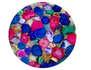 Mix Agate Stone Round Center Coffee Table Top Semiprecious Livingroom Furniture