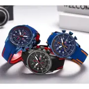 Military Men's Eco-Drive Watch Sports luminous silicone tape men's watch 0379G