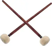 Vaguelly 2pcs Felt Drumsticks with Hammer Head for Percussion for Beginners and Professionals for Tuning and Marching Drums Deep Sound