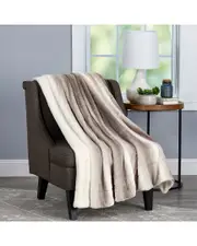Lavish Home Xl Long Sherpa Faux Rabbit Fur Throw Blanket
