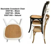 TARA HAMPTONS STACKABLE CROSS-BACK CHAIR DINING CHAIR BLACK WHITE NATURAL