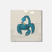 Cute Scorpio Animal 4'' X 4'' Square Wooden Coaster