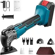 Professional Oscillating Multifunction Tool 1500mAh Oscillating Tools 6 Variable Speeds 6000-20000 OPM 4° Oscillating Angle with LED Light Multi Oscillating Tool