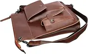 [GAROZATION] Men's Messenger Bag Large Retro Style Casual Bag Single-shoulder Zipper Pouch Multipurpose Shoulder Bag for Travel