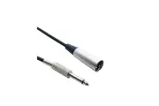 Audio Cable XLR3 Male to 1/4" TS Mono Male, Nickel Plated, Unbalanced Audio,