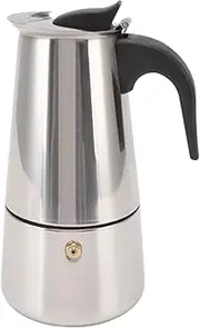 Electric Coffee Percolator - Stainless Steel Moka Pot With Filter for Coffee, Latte, Cappuccino - Portable Coffee Maker for Home, Office, Outdoor Camping (300ml)
