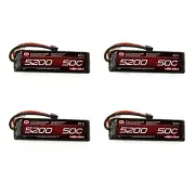 Venom 50C 3S 5200mAh 11.1V LiPo Battery with UNI Plug x4 Packs