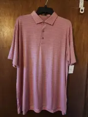 tasc XL BROOKLINE STRIPE CLOUD POLO THREE BUTTON POLO NWT