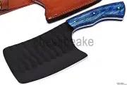 Custom Handmade Damascus Steel Kitchen Cleaver Chopper Chef Knife, With Sheath