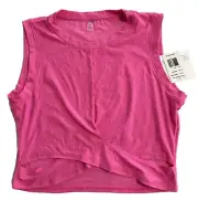 NWTBEYOND YOGAXLARGEFEATHERWEIGHT UNDER OVER CROPPED TEEPINK HYPE$64