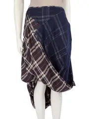 Plaid Panelled Draped Skirt