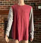 Buffalo David Bitton Shirt Mens Size XL Red Ochre Pullover Crew Neck Long Sleeve