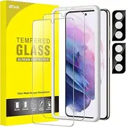 [JETech] Screen Protector for Samsung Galaxy S21 6.2-Inch with Camera Lens Protector, Easy Installation Tool, Tempered Glass Film, HD Clear, 2-Pack Each