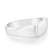 Sterling Silver Plain Signet Ring, X