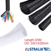 Split Braided Cable Sleeving Tubing Self Wrap Wire Loom Sleeve Cord Management