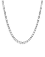Bloomingdale's Fine Collection Certified Certified Lab Grown Diamond Emerald Cut Tennis Necklace in 18K White Gold, 18.6 tcw