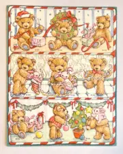 Vintage Gibson Greetings stickers 1993 New Old Stock Christmas Time Bears GGI