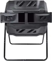 SQUEEZE master 160L Dual Chamber Compost Tumbler - Outdoor Compost Bin Black