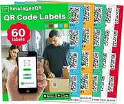 [Smatagee] QR Code Labels for Storage Bins,Office Organization,Moving Containers,Inventory Organizer | Pack and Track on iOS,Android App| 60 Unique Color Coded Stickers(2.6"x2.6")