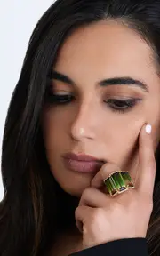 [Mindi Mond New York] 18K Yellow Gold Diamond Tourmaline Ring
