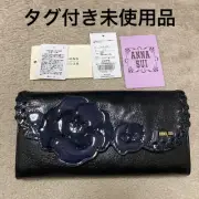 ANNA SUI Genuine Leather Long Wallet Clasp Ruby Rose