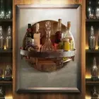 Retro Whiskey Barrel Shelf Wooden Storage Rack Bottle Display Wine Rack Bar