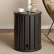 Stackable Stools Set of 4, Versatile Furniture Used as Ottomans, End Table, Coffee Table or Side Table, Bedside & Corner Night Table, Solid Wood Round Stool Dining Chair(Black)