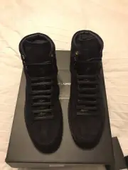 New Authentic YSL Saint Laurent Men Suede High Top Sneakers Shoes Navy 7 $690