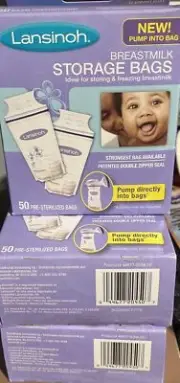 Lansinoh Breastmilk Storage Bags For Freezing & Storing | 50 Count (Pack of 3)