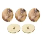 5pcs Metal Pattern Round Sewing Buttons 28mm Resin Craft Buttons, Light Brown