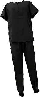 [rockible] Nursing Scrub Set Nurse Work Clothing Top and Joggers Pants with Pockets for Pet Grooming