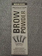 Makeup Revolution Brow Powder Stamp & Stencil Kit Medium Brown NEW