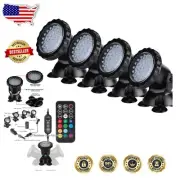 36 LED RGB Submersible Lights with Adjustable Timer and Remote Control - 4 Set