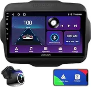 Android 12 Car Stereo Upgrade Radio for Jeep Renegade 2015-2020 Wireless CarPlay DSP Auto Stereo GPS Navigation 5G WiFi Bluetooth Replacement Installation Kit Touch Screen Head Unit (2GB+64GB)