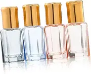 TOGEVAL 4Pcs Roller Ball Perfume Dispenser Bottles Essential Oil Containers Transparent Bright Durable Stylish Design for Travel
