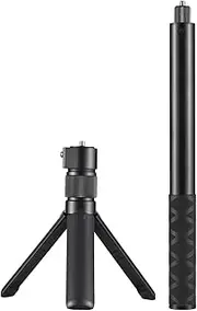 Invisible Selfie Stick Kit with Rotatable Handle Tripod, Extendable Aluminum Alloy 120 cm/47.2 in Length for X4/X3/ONE X2/ONE X/ONE RS/ONE R - Comfortable Grip, Flexible 360° V