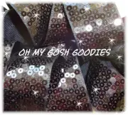 1.5 SHINY SEQUIN SPARKLE GLITZ BLING METALLIC RIBBON 4 CHEER HAIRBOW BLACK 5YD
