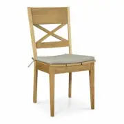 CHARLOTTE FRENCH WOODEN OAK CROSS BACK DINING CHAIR - SET OF 2