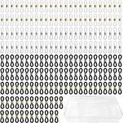 [soujkooy] 400PCS Eyeglass Chain Connector, Adjustable Non-Slip Eyeglass Strap Retainer Chain Tail for Sunglasses Chain Strap (1 Organizer Box), White, Black, Gold, Silver