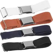 [SHERCHPRY] 4 Pcs Kids Toddler Belt Elastic Buckle Belt Adjustable Buckle Stretch Belts with Square Buckle for Boys Girls