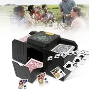 Automatic Card Shuffler, Card Shuffler Machine,2 Power Supply Method, One-Press Operation,Shuffle Size 9.7x6.5cm, Low Noise Electric Shuffling Machine for Poker, Uno, Blackjack, Texas Hold'em