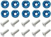 Aeroflow Billet Dress Up Fender Bolt 10 Pack 1/4 UNC UHL 25mm Blue - AF64-4372