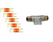 IMC Audio 50 Amp Mini ANL 5 Fuses Fuse holder 4 6 8 Gauge Car Audio Gold