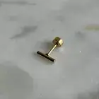 gold flat back flatback bar screw stud earring post cartilage minimalist new